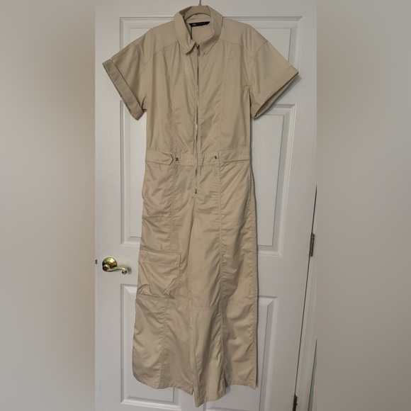 Zara NWT Cotton Wide Leg Cargo Jumpsuit - Picture 2 of 6